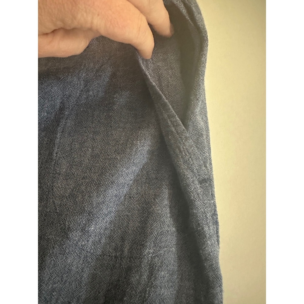 Pure Jill J. JILL Linen Blend Tank Dress Sz XL Midi‎ Blue Lagenlook Minimalist - Picture 10 of 13